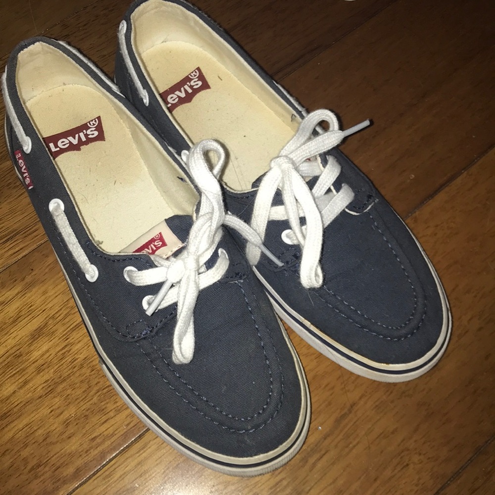 Levi canvas boat shoe blue size 7.5